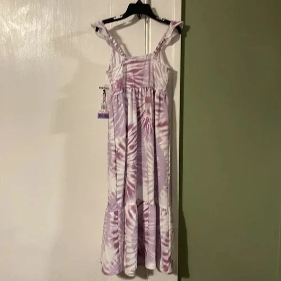 #18 32 Degrees Cool Youth Tie Dye Maxi dress Purple White Size Medium 10/12 - Picture 6 of 10